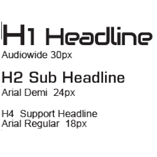 Typography -Audiowide Arial Demi & Regular